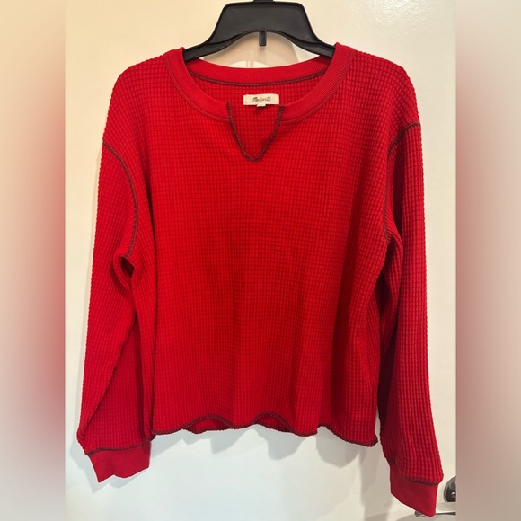 Madewell Sweaters - Madewell NWOT Red Thermal Long Sleeve Top, Medium